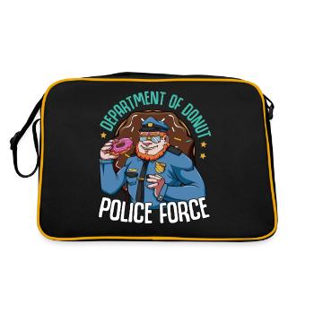 Donuts Polizei Polizist Zuckerguss Candy Geschenk - Retro Tasche - Schwarz/Gold - Hinten