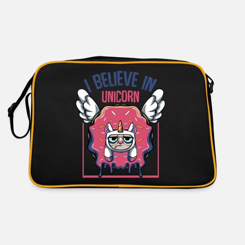 I Believe In Unicorn | Donut Katzen Candy Geschenk Retro Tasche