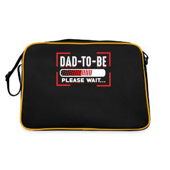 Zukünftige Papa Schwangerschaftsüberraschung - Retro Tasche - Schwarz/Gold - Hinten