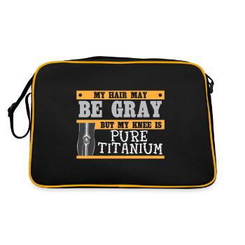 Chirurgie du genou - cheveux gris chirurgicale père - Sac Retro - noir/or - Dos