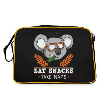 Snacks Siesta Sleeping Koala Chill Gift - Retro Bag - black/gold - Back