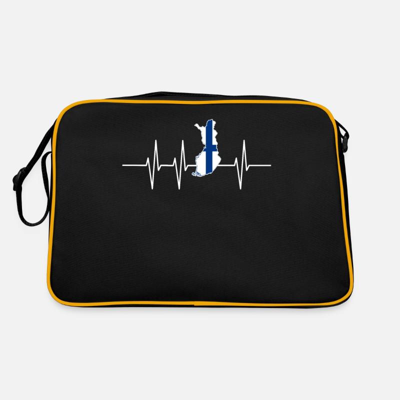 Heartbeat Finland gift home flag pulse Retro Bag