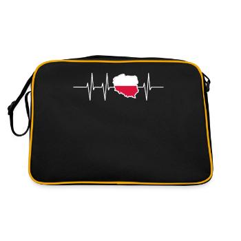 Drapeau de la Pologne cadeau Home battement de coeur Patriot - Sac Retro - noir/or - Dos