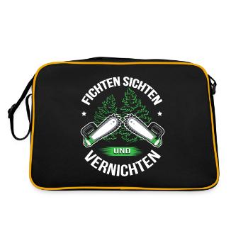 Les bûcherons T-shirts regardent et détruisent les épicéas - Sac Retro - noir/or - Dos
