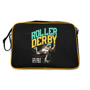 Rollerskating Derby Geschenk Rollschuh Sport retro - Retro Tasche - Schwarz/Gold - Hinten