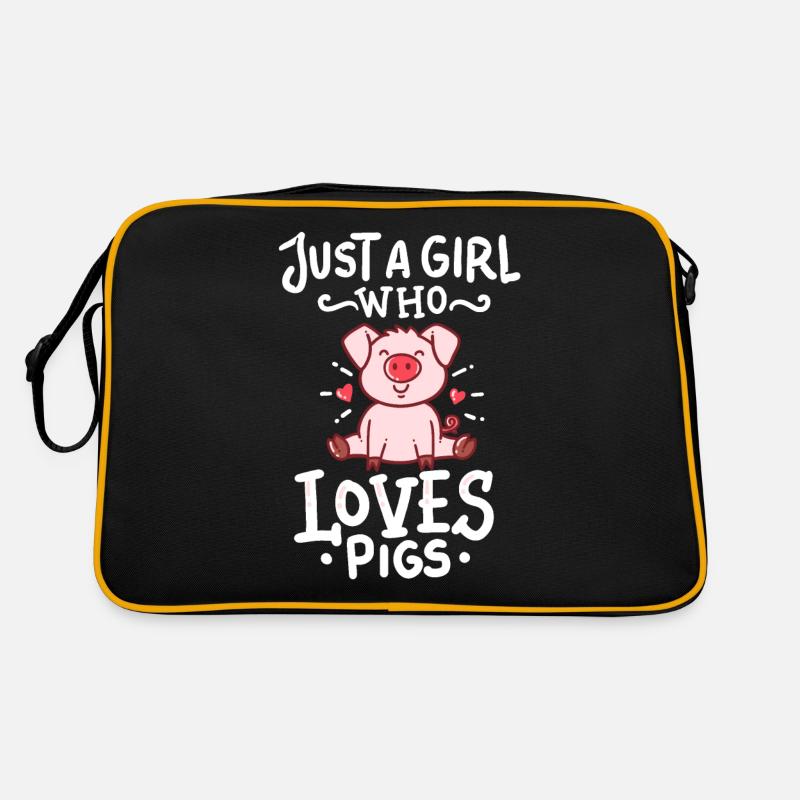 Cochon cochon cochon animal mignon - Sac Retro - noir/or
