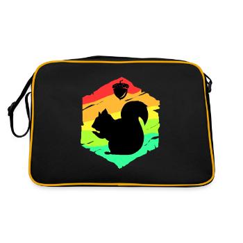 Écureuil noix noix chipmunk squirrel cadeau - Sac Retro - noir/or - Dos