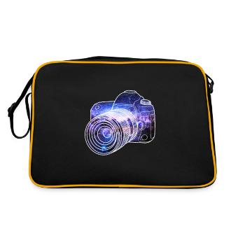 Fotografie Fotograf Kamera Spiegelreflex Geschenk - Retro Tasche - Schwarz/Gold - Hinten