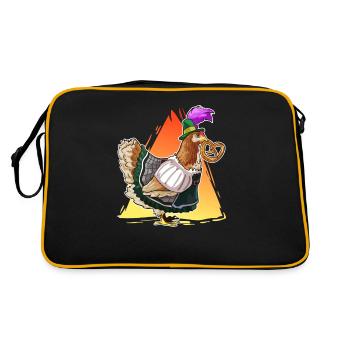 Poulet Dirndl Bayern Bretzel Cadeau - Sac Retro - noir/or - Dos