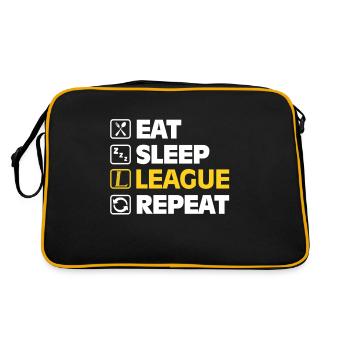 Eat Sleep League Repeat Bronze Master Legend LoL - Sac Retro - noir/or - Dos