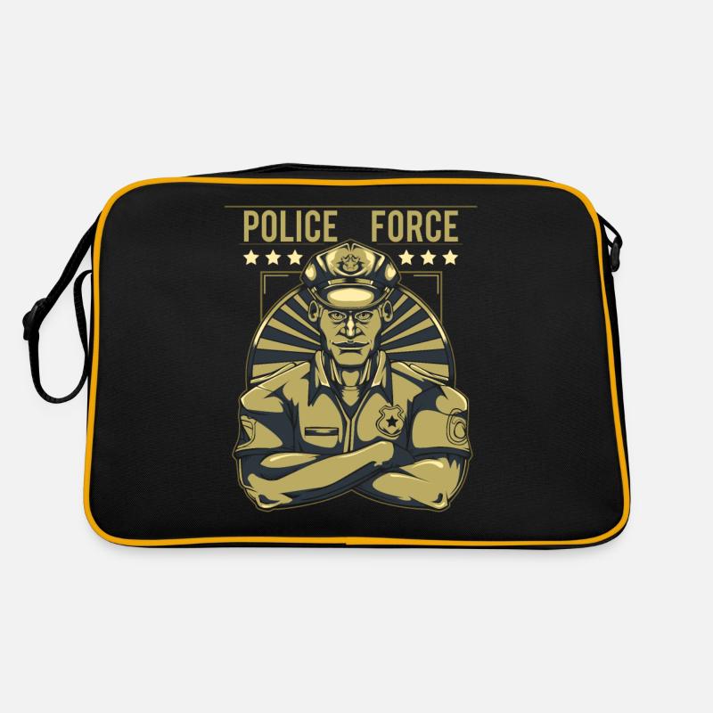 Polizei - Retro Tasche - Schwarz/Gold