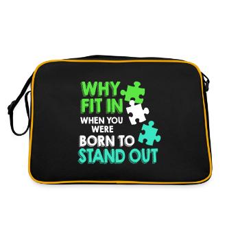 Down Syndrome Chromosome Trisomy 21 Awareness 321 - Retro Bag - black/gold - Back