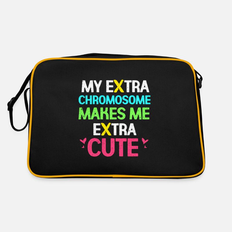 Down syndrome - Retro Bag - black/gold