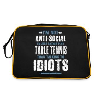 Playing table tennis instead of talking to idiots Used - Retro Bag - black/gold - Back