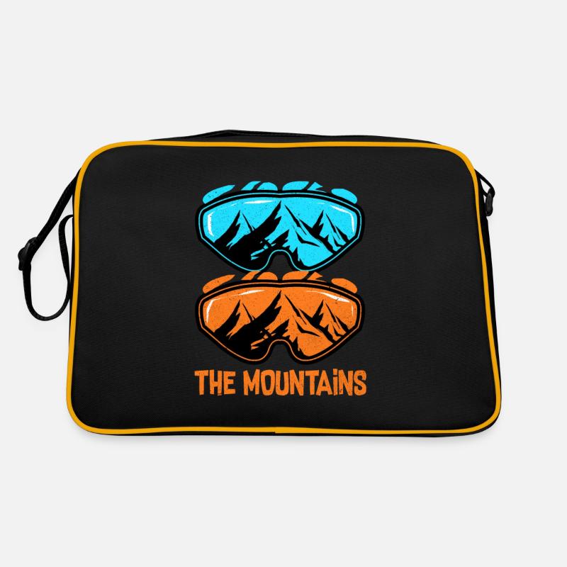 Skiing Skiing Skiing Skiing Skiing - Retro Bag - black/gold