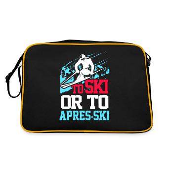 Ski Skiing Skier Sport Winter Gift Lift - Retro Bag - black/gold - Back