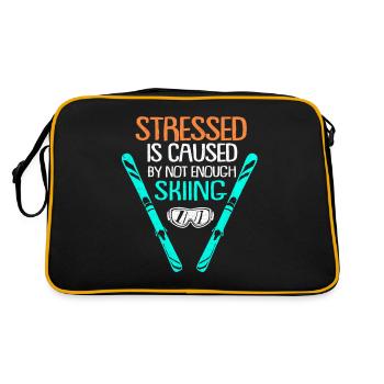 Skiing Skiing Skiing Skiing Skiing - Retro Bag - black/gold - Back