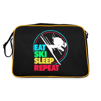 Skiing Skiing Skiing Skiing Skiing - Retro Bag - black/gold - Back