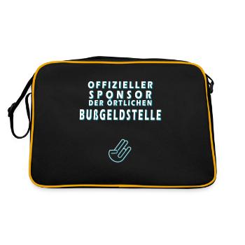 Offizieller Sponsor der örtlichen Bußgeldstelle - Retro Tasche - Schwarz/Gold - Hinten