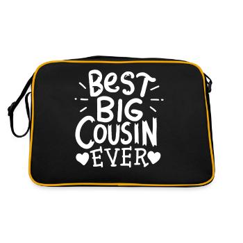 Großer Cousin - Retro Tasche - Schwarz/Gold - Hinten