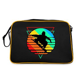 Snowboarding Snowboarder Snowboard Snowboard Holiday - Retro Bag - black/gold - Back