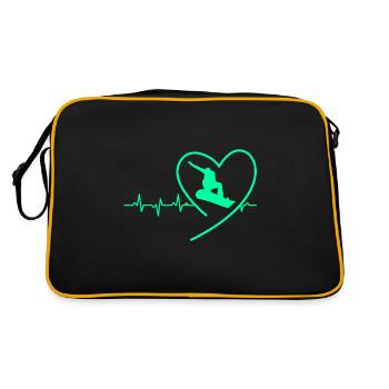 Snowboarding Snowboarder Snowboard Snowboard Holiday - Retro Bag - black/gold - Back