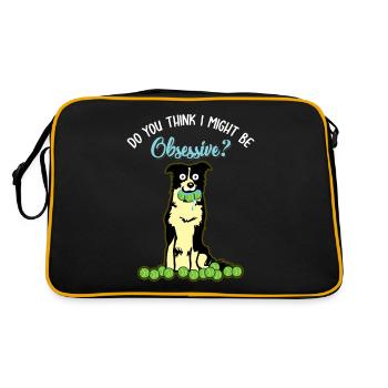 Border Collie Idée cadeau pour les propriétaires de chiens - Sac Retro - noir/or - Dos