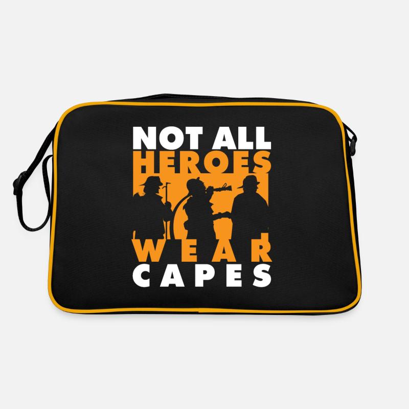 Pompier Tshirt pour les pompiers - Sac Retro - noir/or