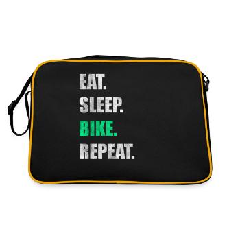 Eat Sleep Bike Repeat - Sac Retro - noir/or - Dos