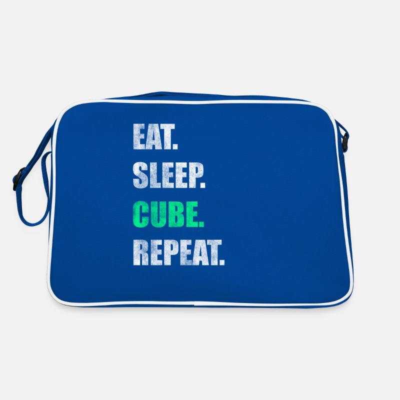 Eat Sleep Cube Repeat Retro Tasche
