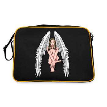 Angel Guardian Angel Fantasy Celestial Spiritual - Retro Bag - black/gold - Back