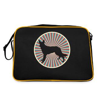 Deutscher Schäferhund - Retro Tasche - Schwarz/Gold - Hinten