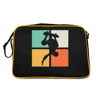 Skateur planche à roulettes - Sac Retro - noir/or - Dos