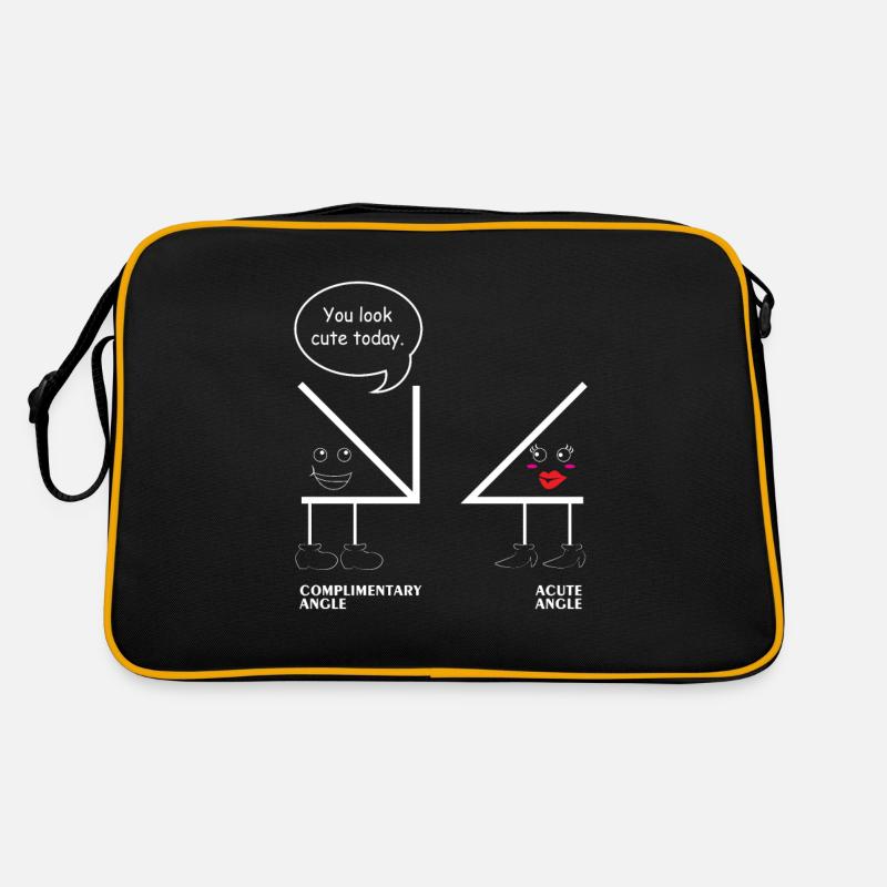 Mathematik Lehrer Shirt Schule Winkel Mathe Witz - Retro Tasche - Schwarz/Gold