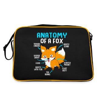 Fuchs - Retro Tasche - Schwarz/Gold - Hinten