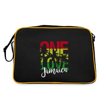 Jamaica One Love Reggae Music Palm Tree Cadeau - Sac Retro - noir/or - Dos