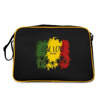 Drapeau de la Jamaïque Reggae Palm Tree One Love Gift - Sac Retro - noir/or - Dos