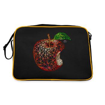 Apfel 1 - Retro Tasche - Schwarz/Gold - Hinten