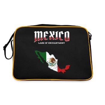 Mexiko - Retro Tasche - Schwarz/Gold - Hinten