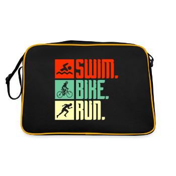 Triathlon Swimming Running Bicycle Gift - Retro Bag - black/gold - Back