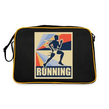 Running Retro Running Runner Sport Gift - Retro Bag - black/gold - Back