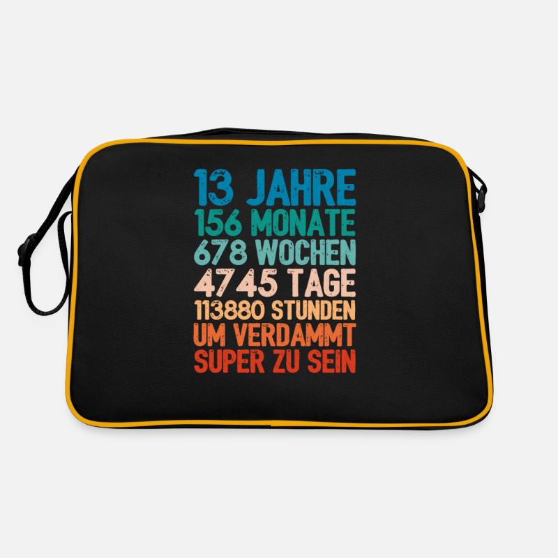 Birthday present For 13 year old 13th birthday - Retro Bag - black/gold
