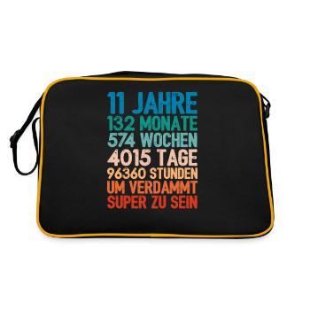 Cadeau d’anniversaire pour 11 ans 11 ans - Sac Retro - noir/or - Dos