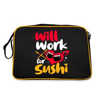Sushi Go Riz Japon Tokyo Miso Nigiri Maki Udon - Sac Retro - noir/or - Dos