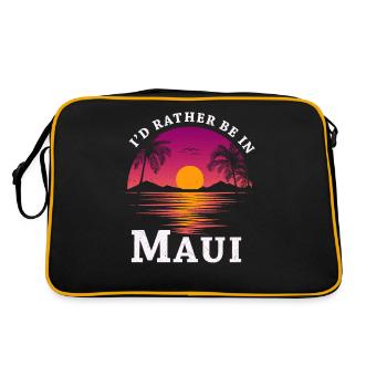 I'D Rather be in Maui Ich bin lieber in Maui - Retro Tasche - Schwarz/Gold - Hinten
