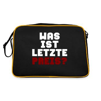 Was ist letzte Preis? - Retro Tasche - Schwarz/Gold - Hinten