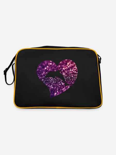Dolphin heart - Retro Bag - black/gold - Back