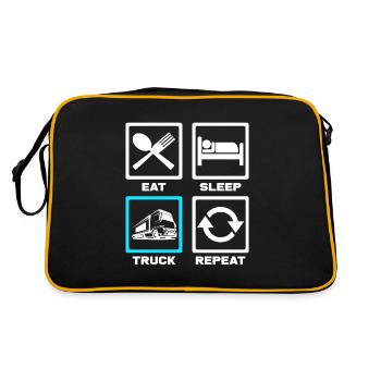 Trucker - Retro Tasche - Schwarz/Gold - Hinten