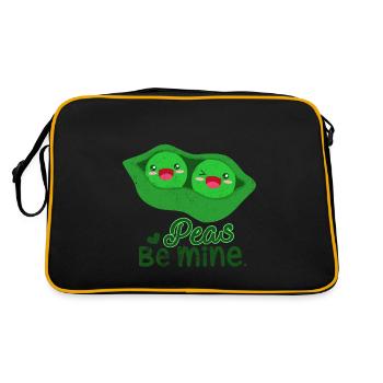 Peas Be Mine | Peas Pun Vegetable Gift - Retro Bag - black/gold - Back