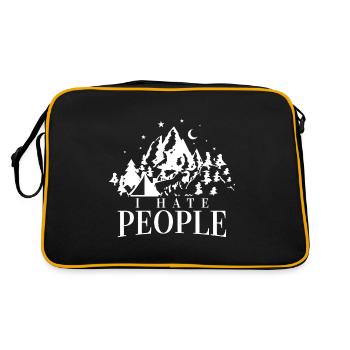 Camping I hate people Funny saying - Retro Bag - black/gold - Back